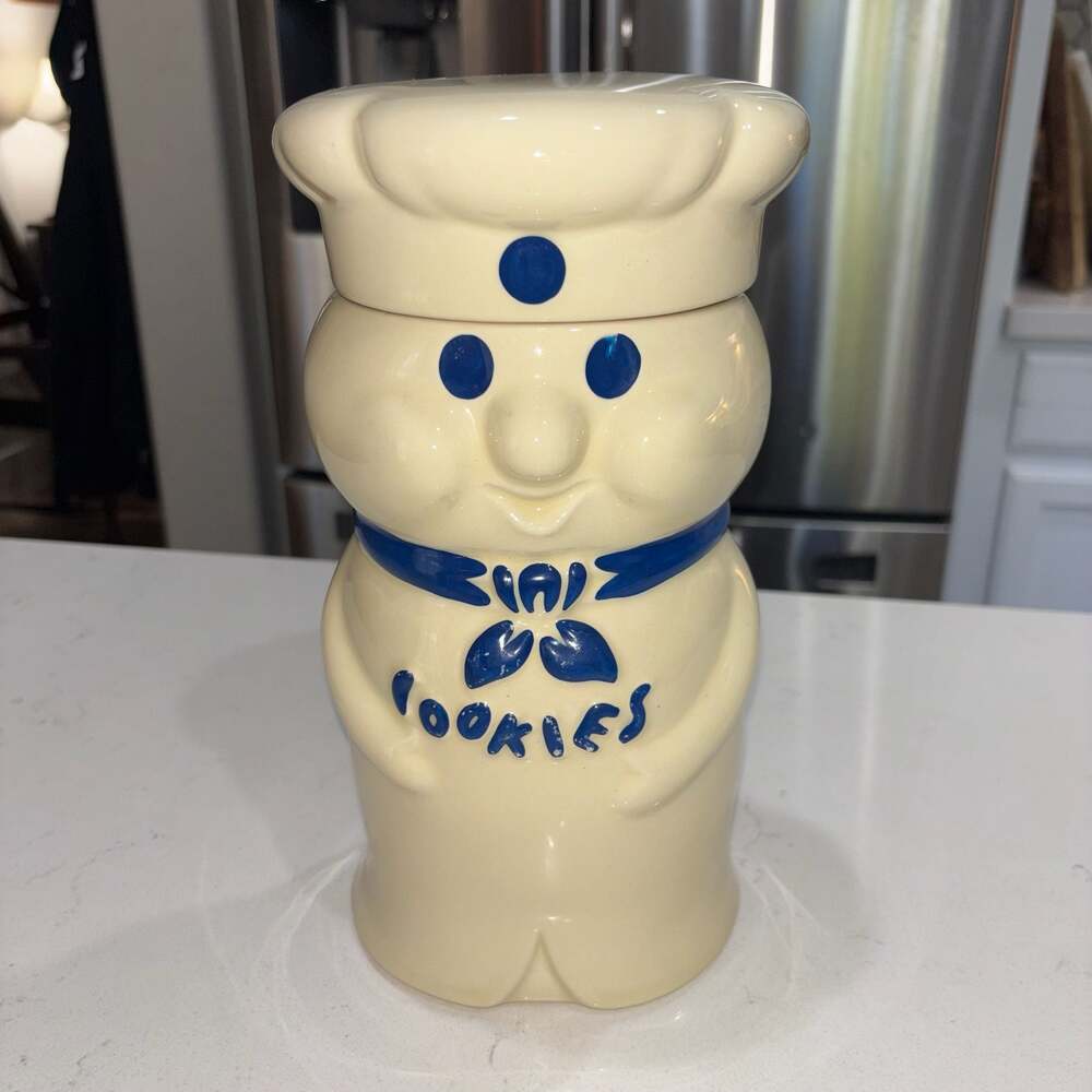 Vintage 1973 Pillsbury Doughboy Poppin Fresh Ceramic Cookie Jar